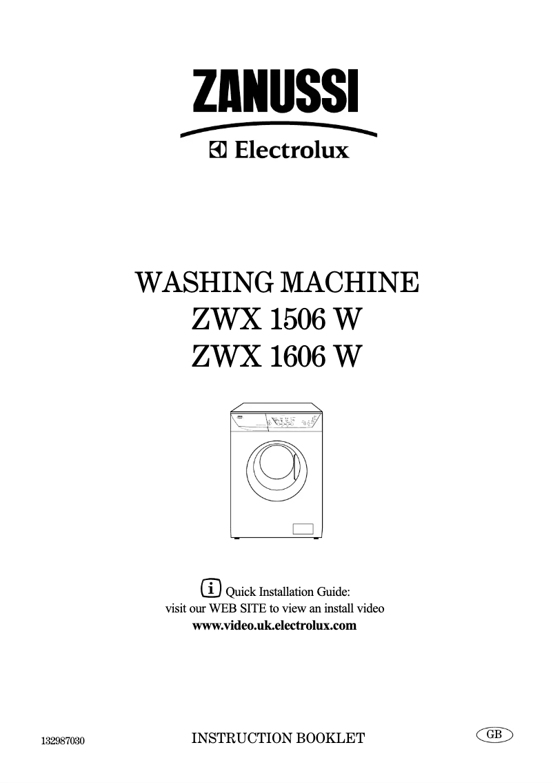 Page 1 de la notice Manuel utilisateur Zanussi-Electrolux ZWX 1506 W