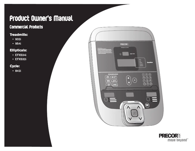 Image de la première page du manuel de l'appareil EFX532i Elliptical