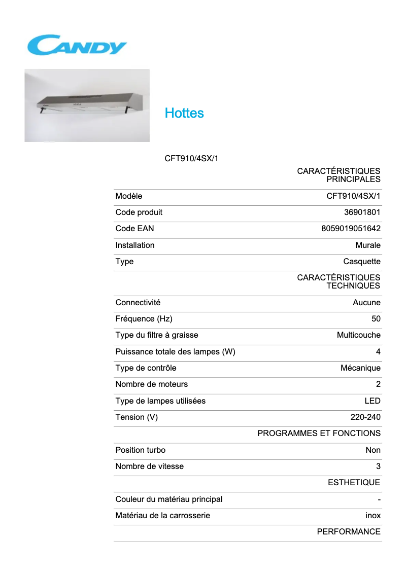 Image de la première page du manuel de l'appareil CFT910/4SX/1