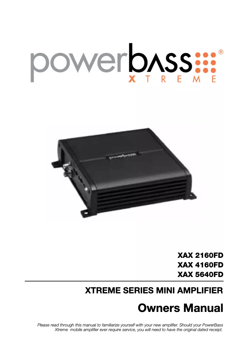Page n°1 - Manuel utilisateur PowerBass Xtreme XAX 5640FD