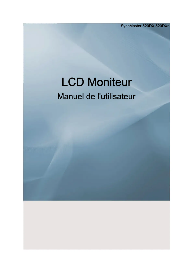 Image de la première page du manuel de l'appareil SyncMaster 520DXN