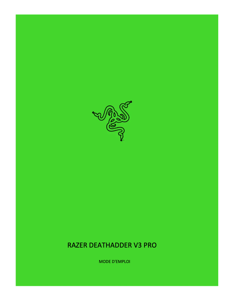 Page 1 de la notice Manuel utilisateur Razer DeathAdder V3 Pro