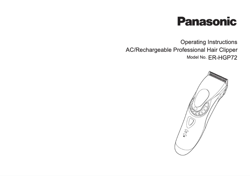 Page n°1 - Manuel utilisateur Panasonic ER-HGP72