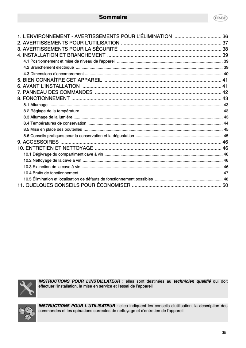 Page 1 de la notice Manuel utilisateur Smeg SCV72X