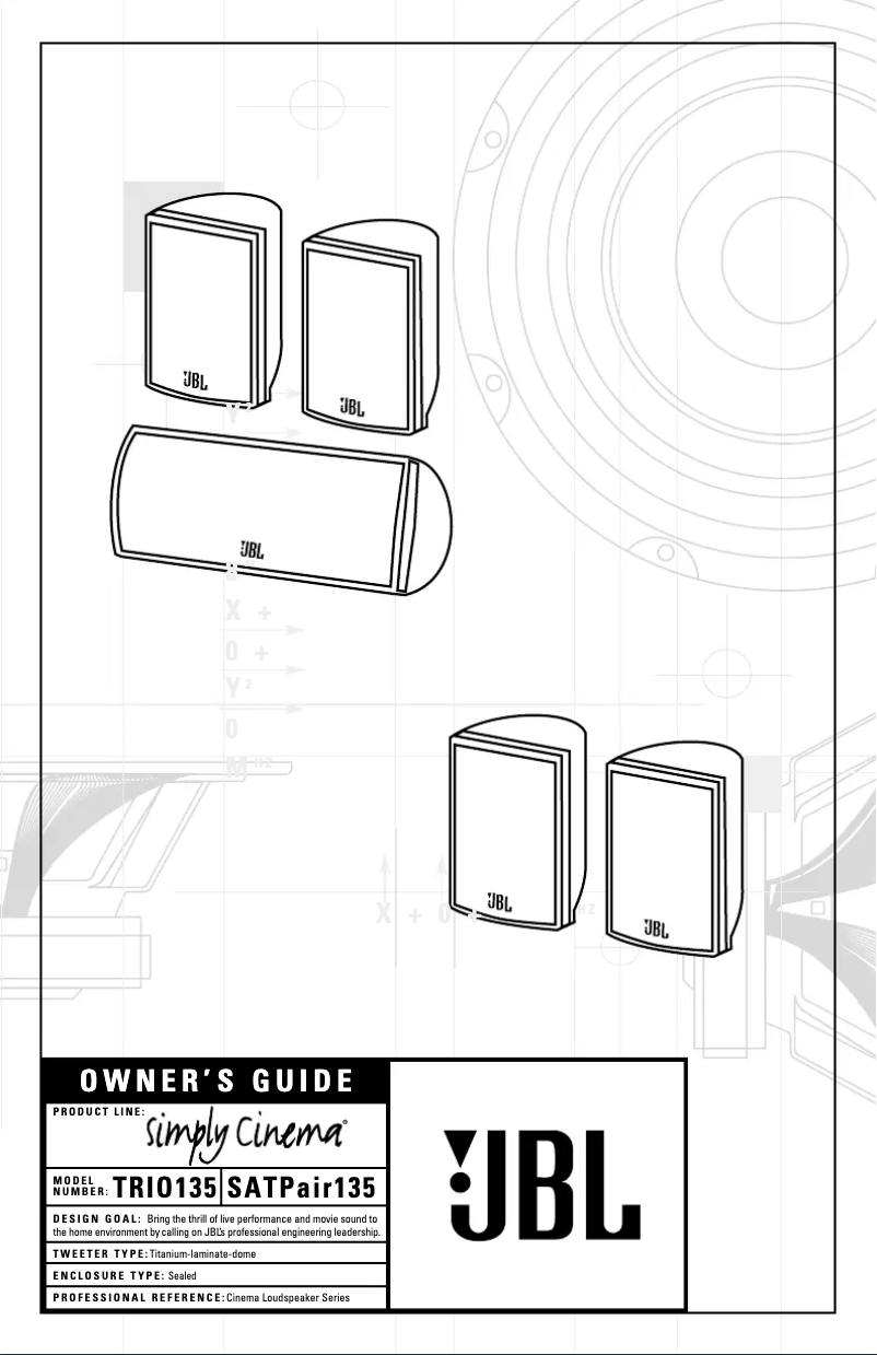 Page 1 de la notice Manuel utilisateur JBL SAT Pair 135