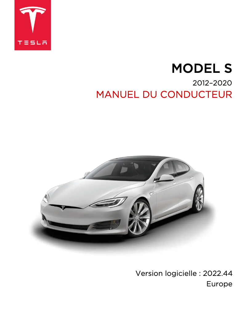 Image de la première page du manuel de l'appareil Model S (2014)
