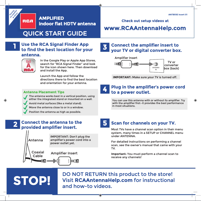 Page 1 de la notice Manuel utilisateur RCA ANTB55EV