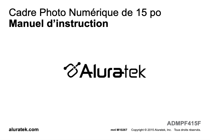 Página 1 del manual Manual de usuario Aluratek ADMPF415F