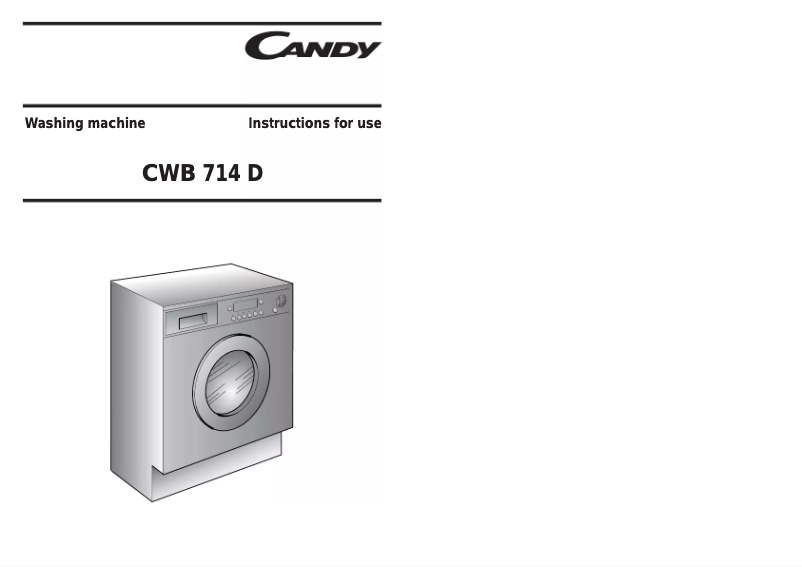 Image de la première page du manuel de l'appareil CWB 714D-80S