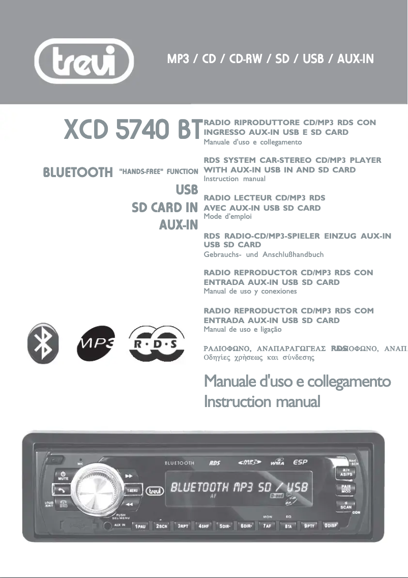 Image de la première page du manuel de l'appareil XCD 5740 BT