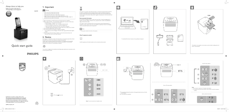 Image de la première page du manuel de l'appareil AJ3200