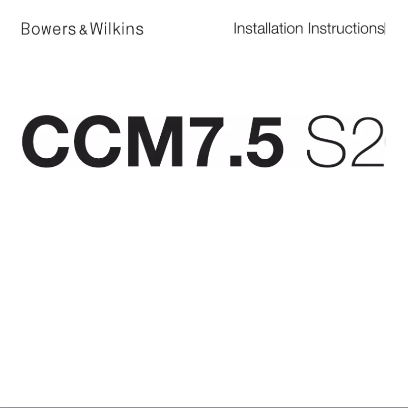 Página 1 del manual Guía de instalación Bowers & Wilkins CCM7.5 S2