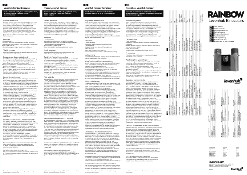 Page 1 de la notice Manuel utilisateur Levenhuk Rainbow