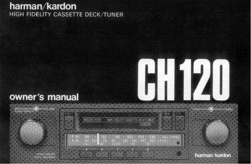 Page n°1 - Manuel utilisateur Harman Kardon CH120
