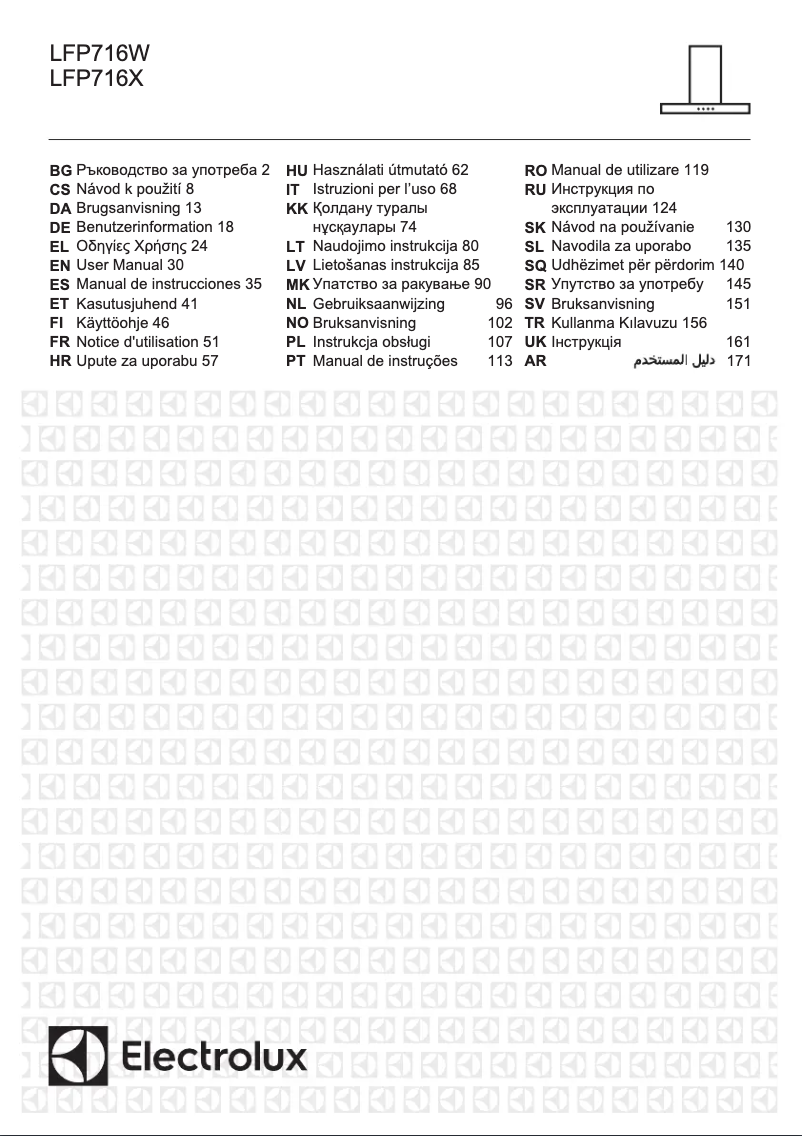 Page 1 de la notice Manuel utilisateur Electrolux LFP716W