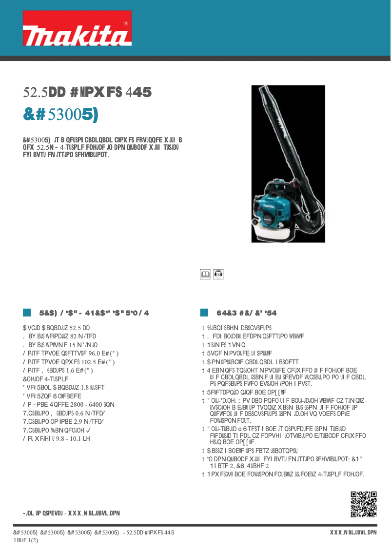 Page n°1 - Fiche technique Makita EB5300TH