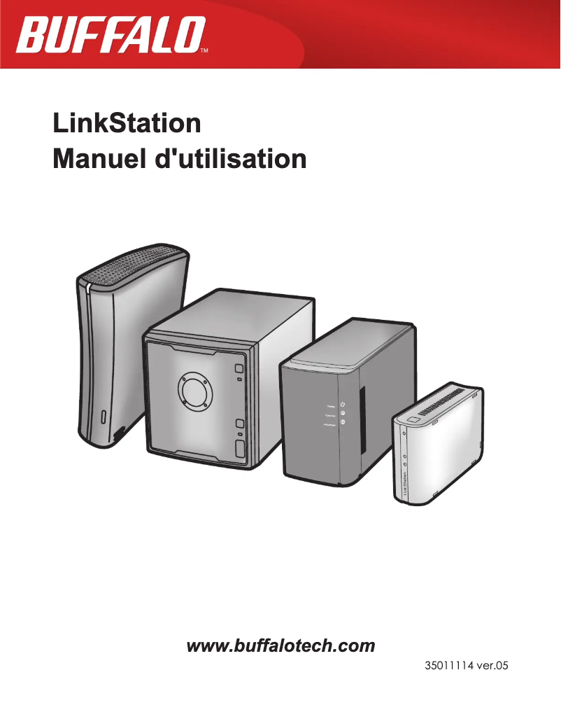 Image de la première page du manuel de l'appareil LinkStation Pro Quad