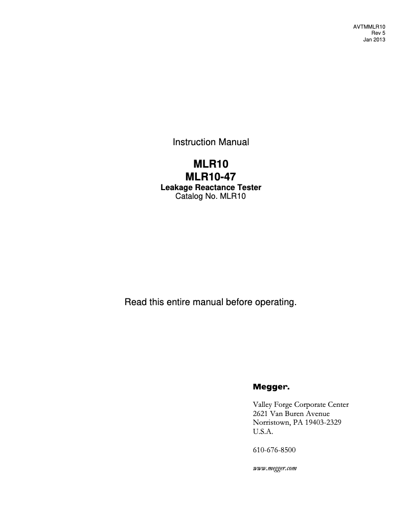 Image de la première page du manuel de l'appareil MLR10