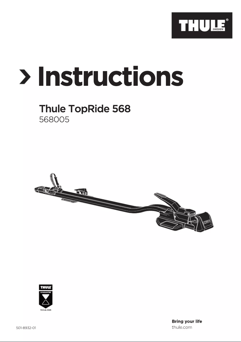 Page 1 de la notice Manuel utilisateur Thule TopRide 568