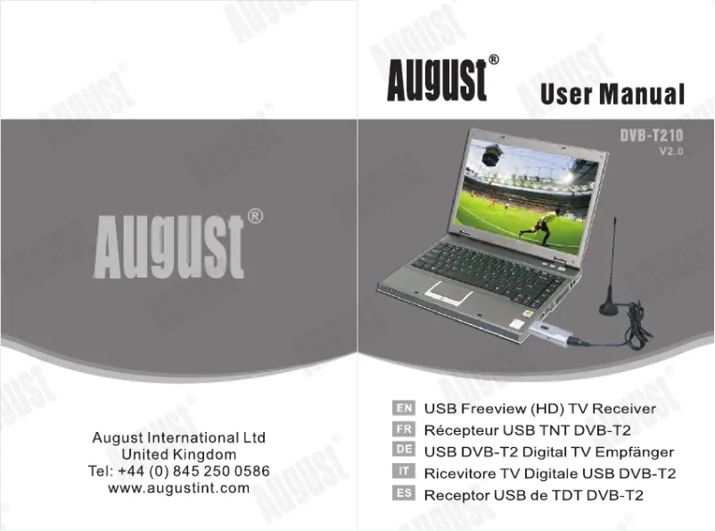 Page n°1 - Manuel utilisateur August DVB-T210