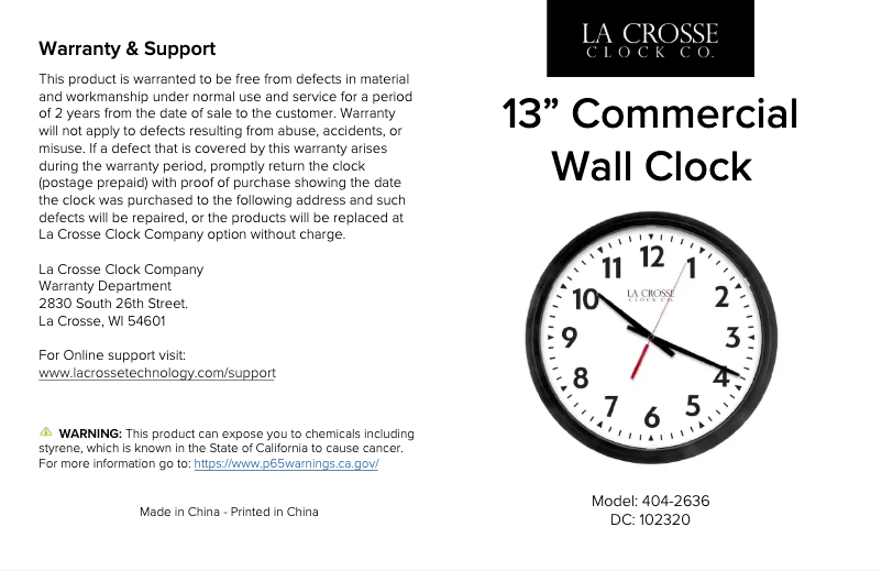 Page 1 de la notice Manuel utilisateur La Crosse Technology 404-2636V2