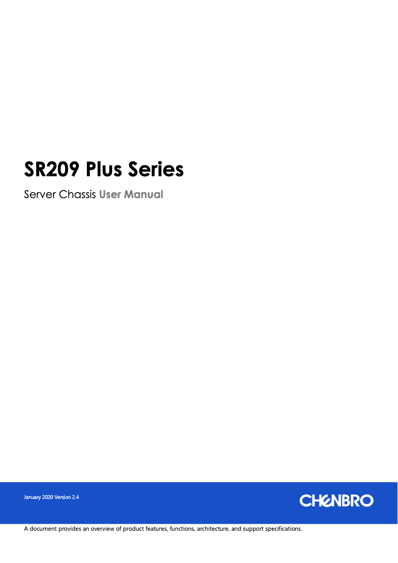Page n°1 - Manuel utilisateur Chenbro Micom SR209 Plus