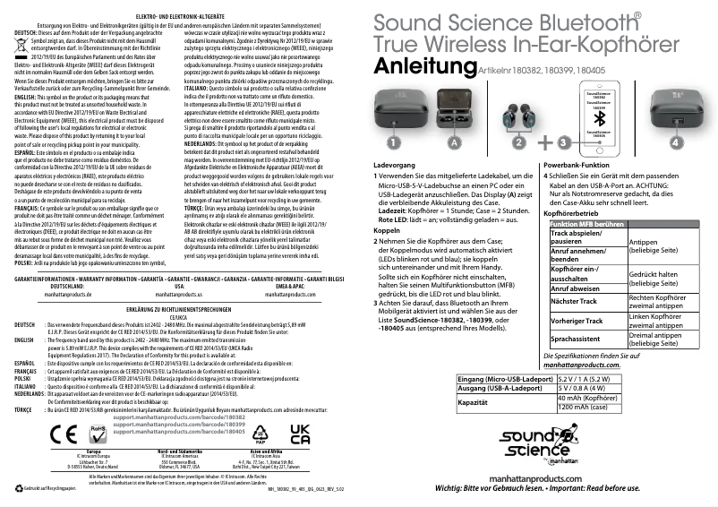 Image de la première page du manuel de l'appareil 180382