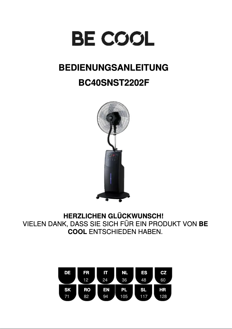 Image de la première page du manuel de l'appareil BC40SNST2202F