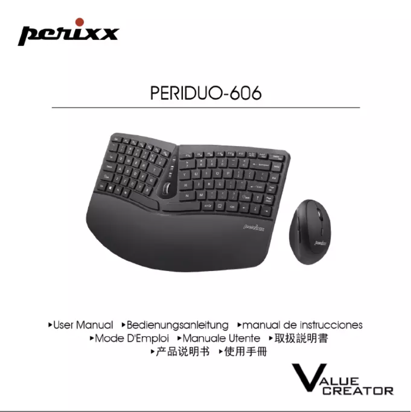 Page n°1 - Manuel utilisateur Perixx Periduo-606