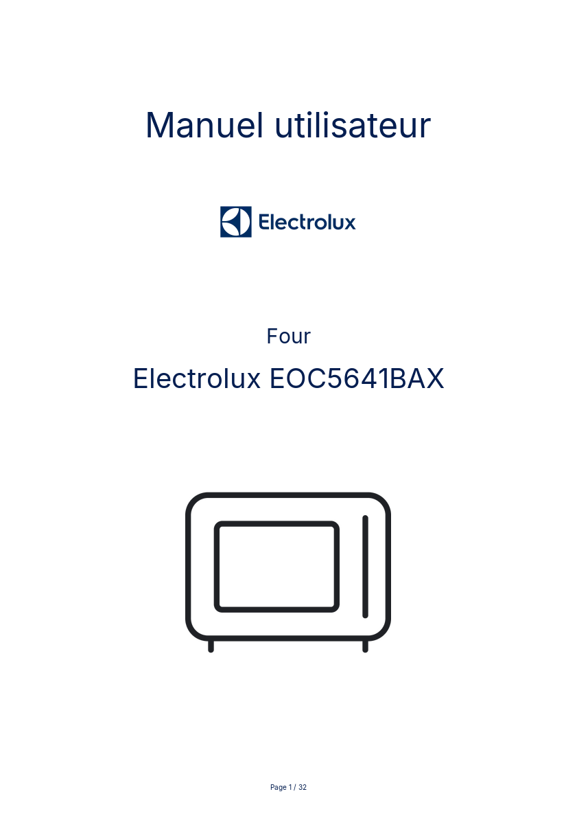 Page n°1 - Manuel utilisateur Electrolux EOC5641BAX