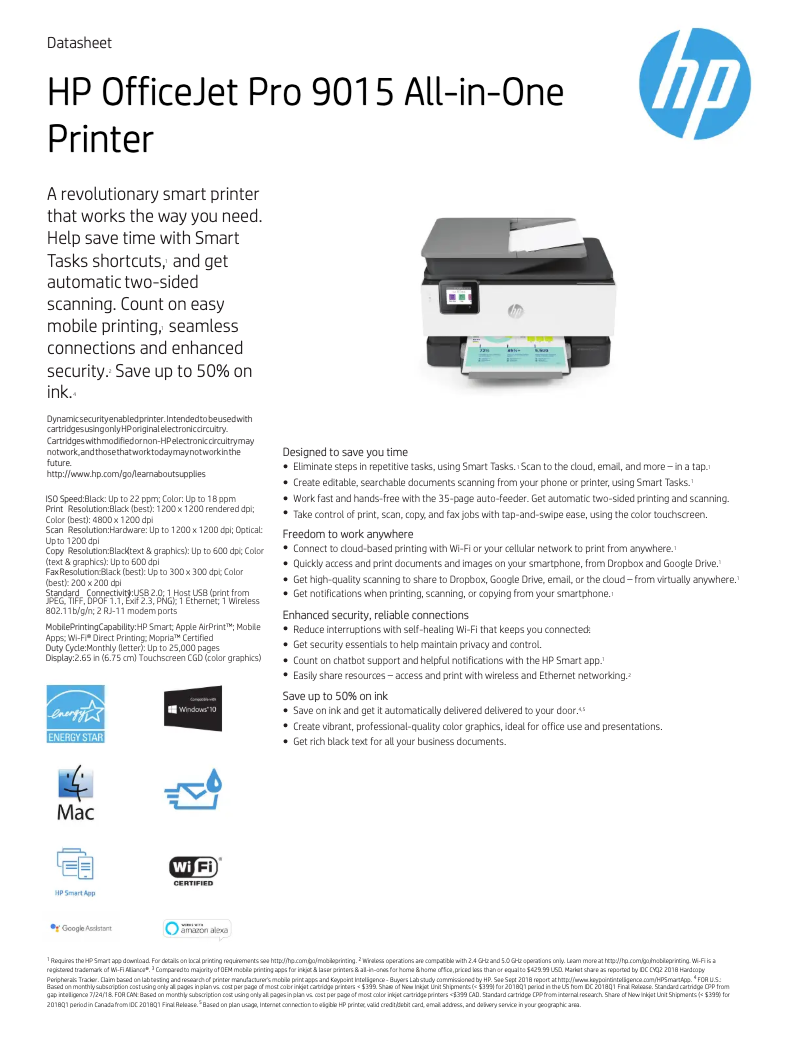 Page 1 de la notice Manuel utilisateur HP OfficeJet Pro 9015 All-In-One