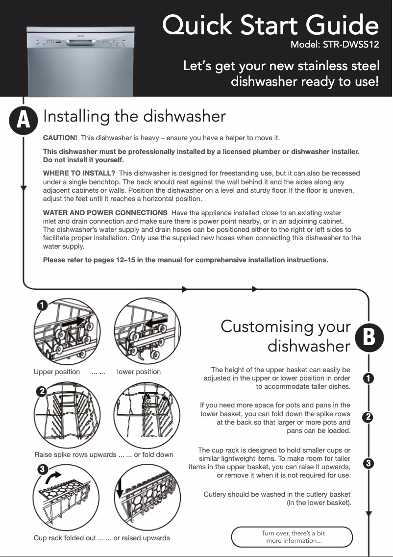 Page 1 de la notice Guide de démarrage rapide Stirling STR-DWSS14
