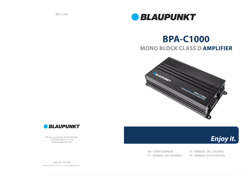 Page 1 of the manual User Manual Blaupunkt BPA-C1000