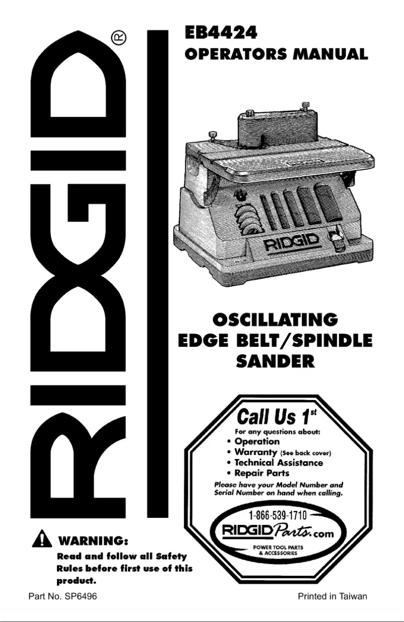 Page n°1 - Manuel utilisateur Ridgid EB4424