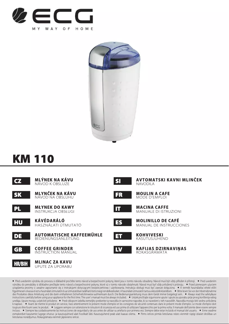 Page 1 de la notice Manuel utilisateur ECG KM 110