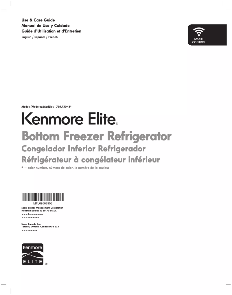 Page 1 de la notice Manuel utilisateur Kenmore 795.75043