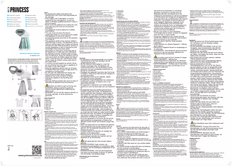 Page n°1 - Manuel utilisateur Princess 418400