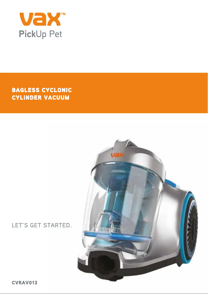 Página 1 del manual Manual de usuario Vax PickUp Pet CVRAV013