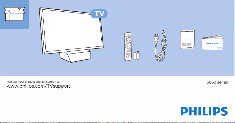 Page 1 de la notice Guide de démarrage rapide Philips 32PFS5863