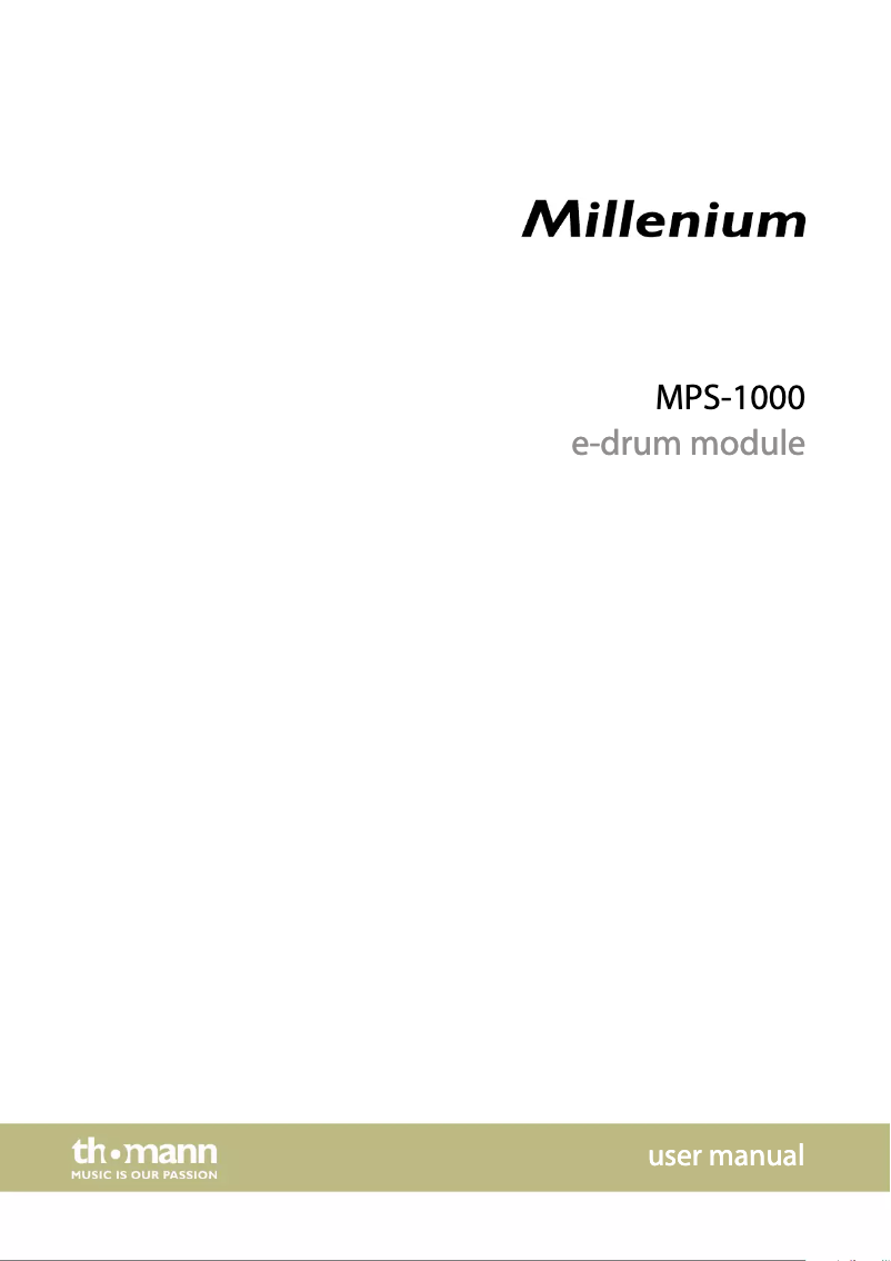 Page 1 de la notice Manuel utilisateur Millenium MPS-1000