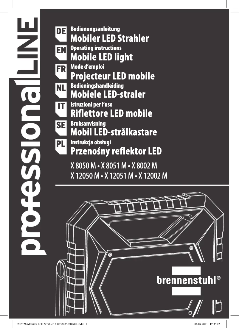 Page 1 de la notice Manuel utilisateur Brennenstuhl professionalLINE X 8051 M