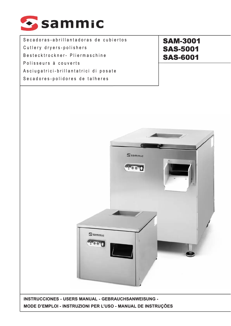 Page 1 de la notice Manuel utilisateur Sammic SAM-3001