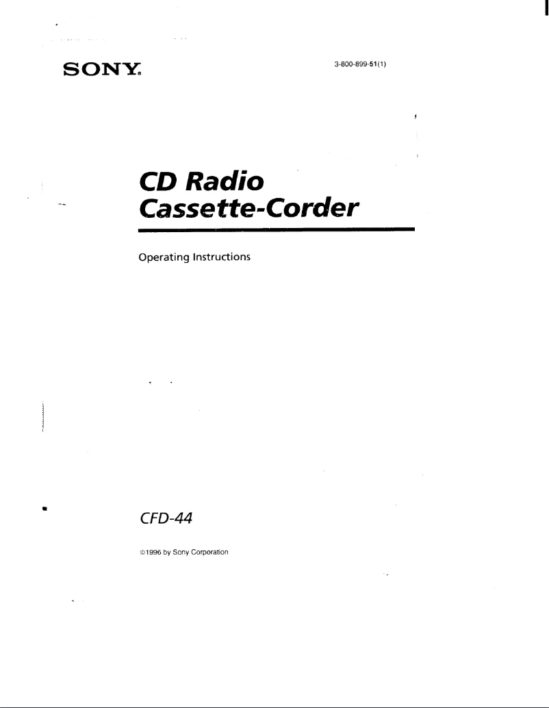 Page 1 de la notice Manuel utilisateur Sony CFD-44