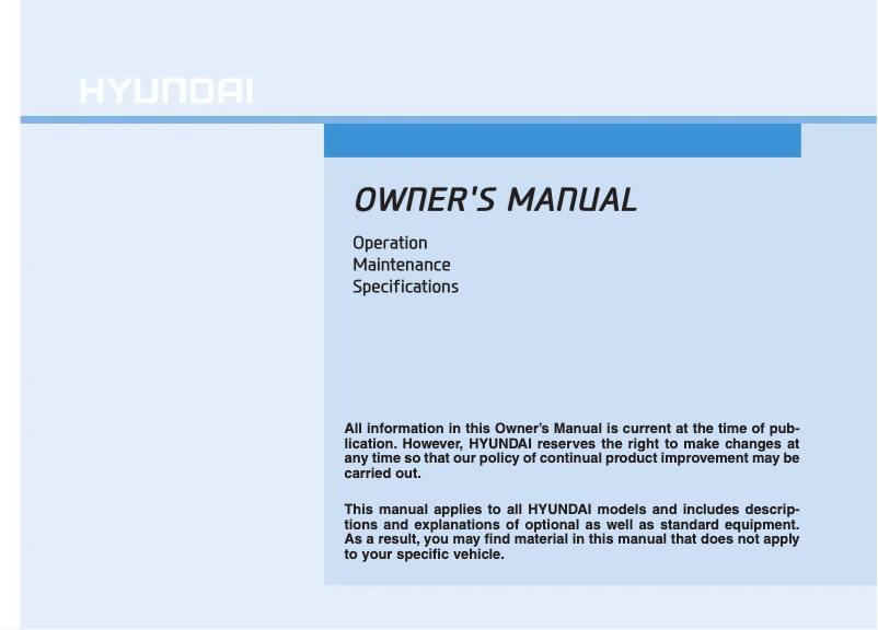 Image de la première page du manuel de l'appareil Sonata Hybrid (2017)