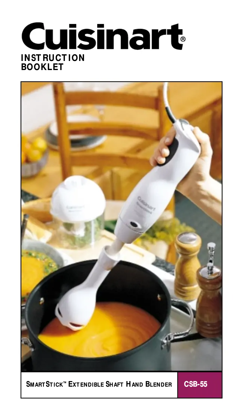 Page 1 de la notice Manuel utilisateur Cuisinart Smart Stick CSB-55