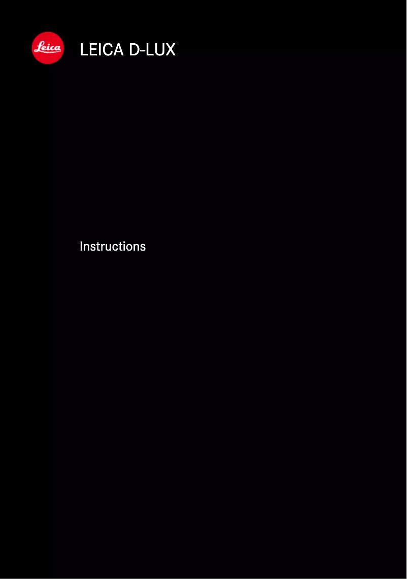 Page 1 de la notice Manuel utilisateur Leica D-Lux