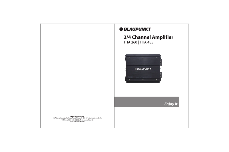 Page n°1 - Manuel utilisateur Blaupunkt THA 260