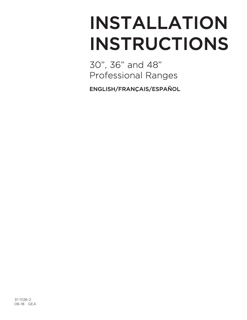 Page n°1 - Guide d'installation Monogram ZDP484NGN