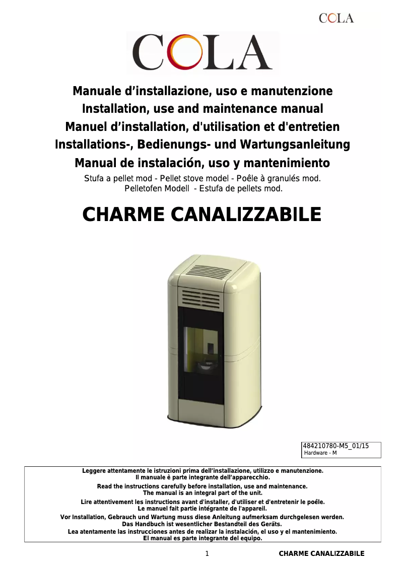 Page n°1 - Manuel utilisateur Cola Charme Ductable