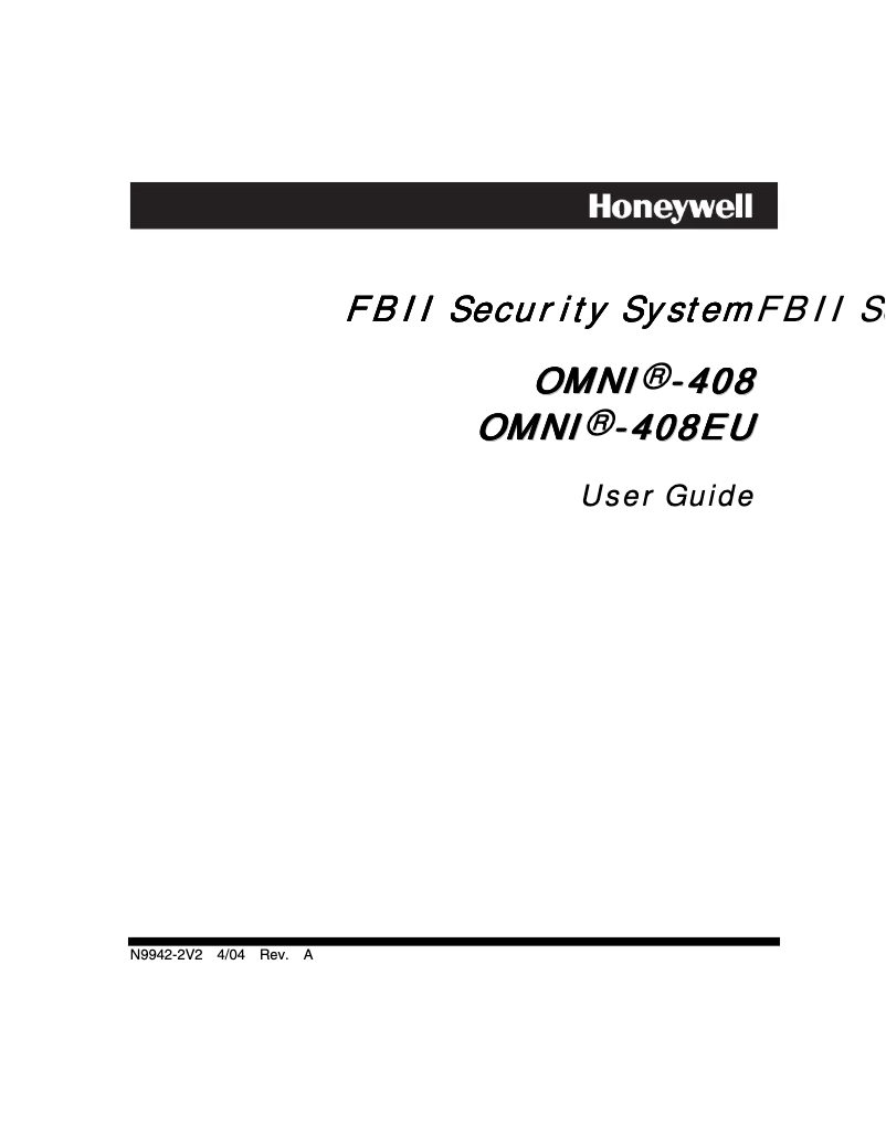 Page 1 de la notice Manuel utilisateur Honeywell OMNI-408